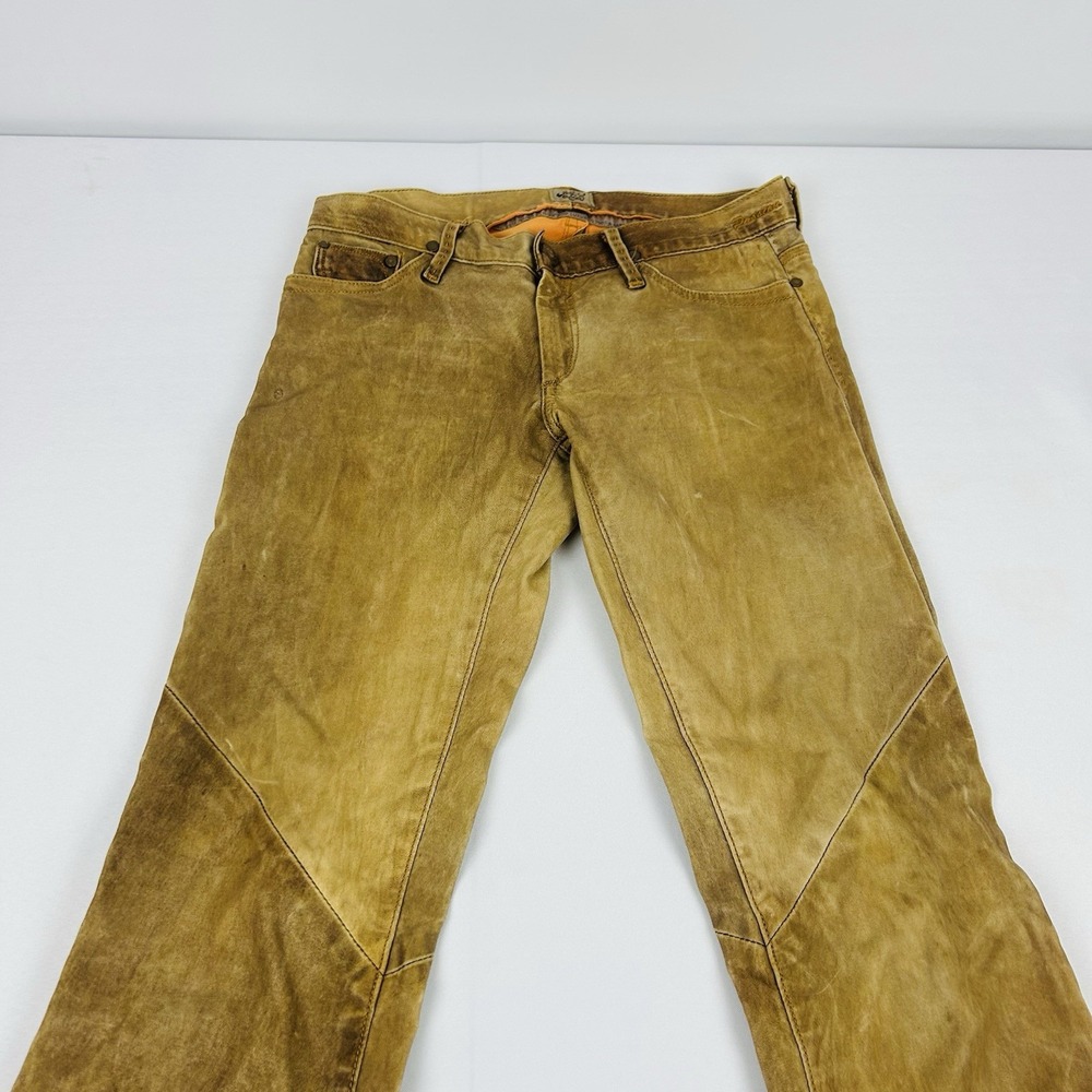 GOLDSIGN Passion 100% Leather Pants Size 27x29 Brown Biker Designer